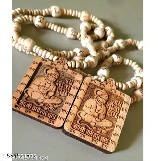 Sita Ram wood New Kanthi Mala Bagheshwar Dham Hanuman ji Kanthi Mala Tulsi kanthi with Hanuman ji