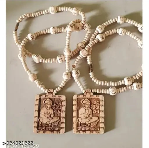 Sita Ram wood New Kanthi Mala Bagheshwar Dham Hanuman ji Kanthi Mala Tulsi kanthi with Hanuman ji