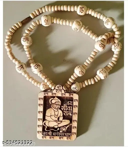 Sita Ram wood New Kanthi Mala Bagheshwar Dham Hanuman ji Kanthi Mala Tulsi kanthi with Hanuman ji